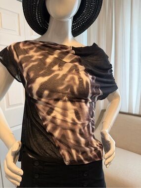 Bebe boat neck asymmetrical top